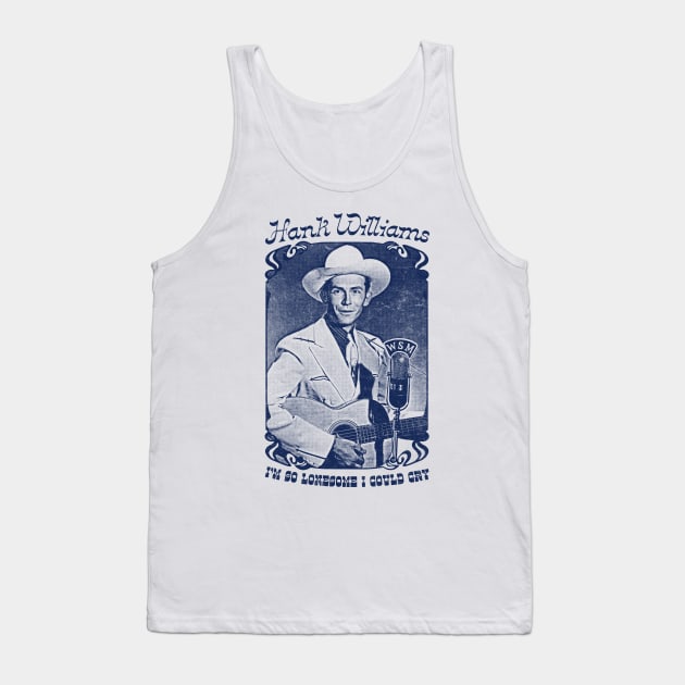 Hank Williams /// Vintage Faded Style Fan Design Tank Top by DankFutura